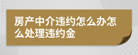 房產(chǎn)中介違約怎么辦怎么處理違約金