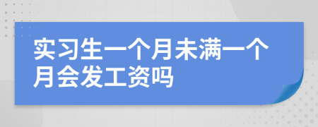實習生一個月未滿一個月會發(fā)工資嗎