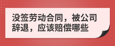 沒簽勞動(dòng)合同，被公司辭退，應(yīng)該賠償哪些