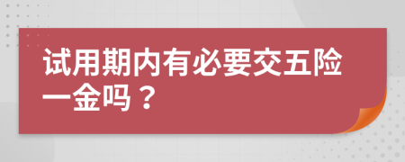 試用期內(nèi)有必要交五險(xiǎn)一金嗎？