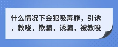 什么情況下會(huì)犯吸毒罪，引誘，教唆，欺騙，誘騙，被教唆