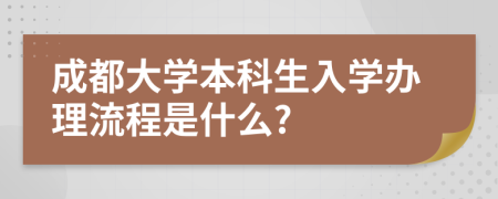 成都大學(xué)本科生入學(xué)辦理流程是什么?