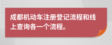 成都機(jī)動(dòng)車注冊(cè)登記流程和線上查詢各一個(gè)流程。