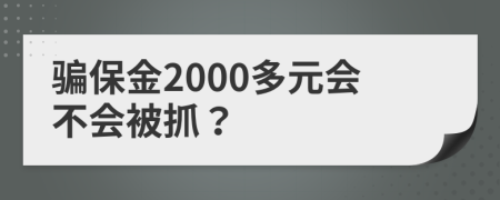 騙保金2000多元會不會被抓？