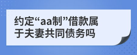 約定“aa制”借款屬于夫妻共同債務(wù)嗎