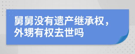 舅舅沒有遺產(chǎn)繼承權(quán)，外甥有權(quán)去世嗎