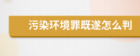 污染環(huán)境罪既遂怎么判