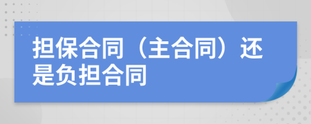 擔保合同（主合同）還是負擔合同