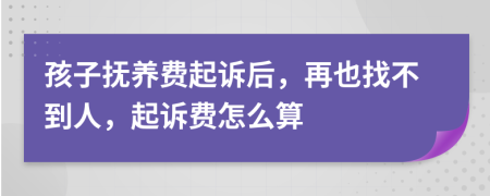 孩子撫養(yǎng)費(fèi)起訴后，再也找不到人，起訴費(fèi)怎么算
