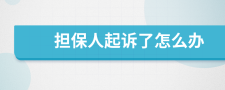 擔(dān)保人起訴了怎么辦