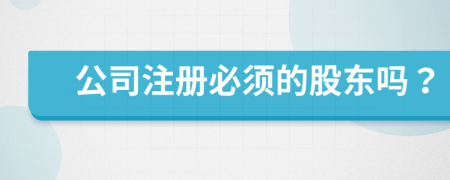 公司注冊(cè)必須的股東嗎？