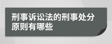 刑事訴訟法的刑事處分原則有哪些