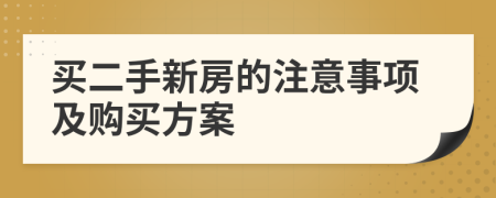 買(mǎi)二手新房的注意事項(xiàng)及購(gòu)買(mǎi)方案