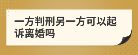 一方判刑另一方可以起訴離婚嗎