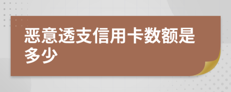 惡意透支信用卡數(shù)額是多少