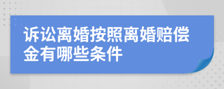 訴訟離婚按照離婚賠償金有哪些條件