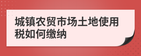 城鎮(zhèn)農(nóng)貿(mào)市場土地使用稅如何繳納
