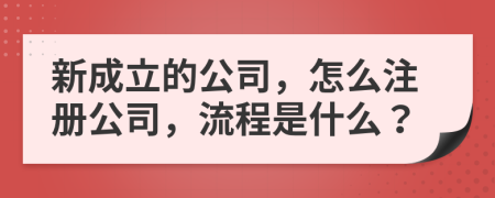新成立的公司，怎么注冊公司，流程是什么？
