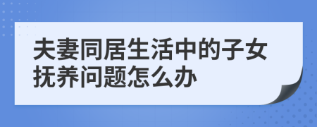 夫妻同居生活中的子女撫養(yǎng)問(wèn)題怎么辦