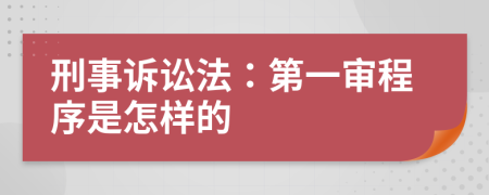 刑事訴訟法：第一審程序是怎樣的