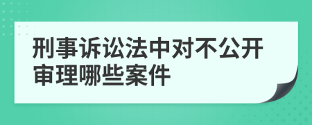 刑事訴訟法中對不公開(kāi)審理哪些案件