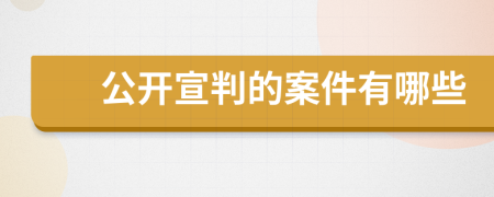 公開宣判的案件有哪些