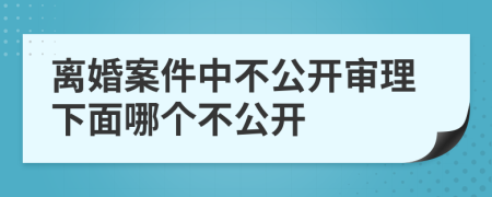 離婚案件中不公開審理下面哪個不公開