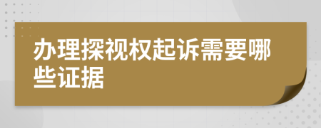 辦理探視權(quán)起訴需要哪些證據(jù)