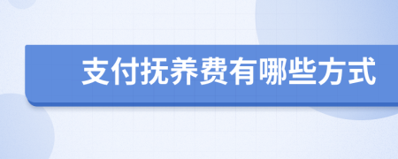 支付撫養(yǎng)費有哪些方式