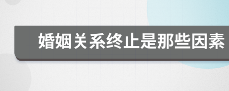 婚姻關(guān)系終止是那些因素