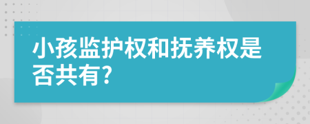 小孩監(jiān)護權和撫養(yǎng)權是否共有?