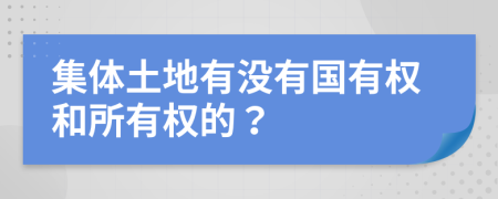 集體土地有沒有國有權(quán)和所有權(quán)的？