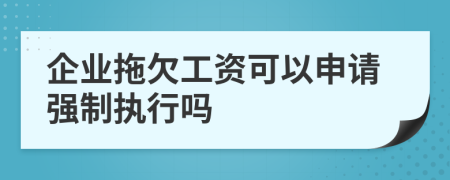 企業(yè)拖欠工資可以申請強(qiáng)制執(zhí)行嗎
