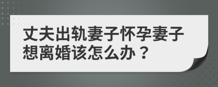 丈夫出軌妻子懷孕妻子想離婚該怎么辦？
