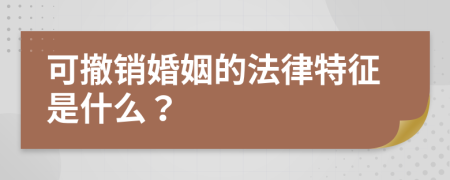 可撤銷婚姻的法律特征是什么？