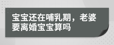 寶寶還在哺乳期，老婆要離婚寶寶算嗎