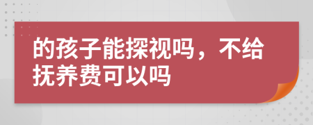 的孩子能探視嗎，不給撫養(yǎng)費(fèi)可以嗎