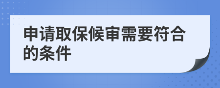 申請取保候?qū)徯枰系臈l件