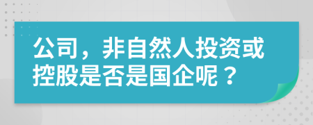 公司，非自然人投資或控股是否是國(guó)企呢？