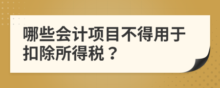 哪些會計項目不得用于扣除所得稅？
