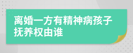離婚一方有精神病孩子撫養(yǎng)權(quán)由誰