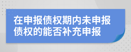 在申報債權期內(nèi)未申報債權的能否補充申報
