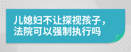 兒媳婦不讓探視孩子，法院可以強(qiáng)制執(zhí)行嗎