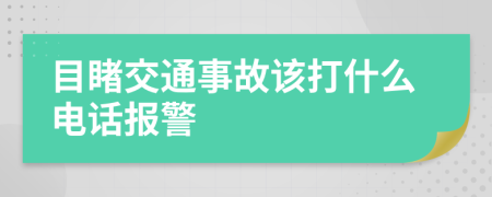 目睹交通事故該打什么電話報(bào)警