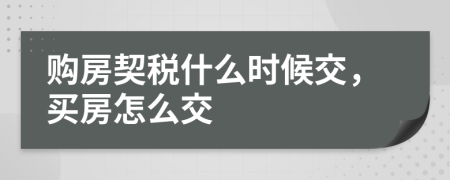 購房契稅什么時候交，買房怎么交