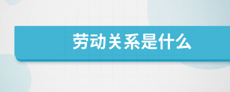 勞動(dòng)關(guān)系是什么
