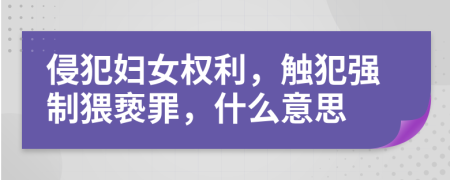 侵犯婦女權(quán)利，觸犯強(qiáng)制猥褻罪，什么意思