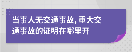 當(dāng)事人無交通事故, 重大交通事故的證明在哪里開