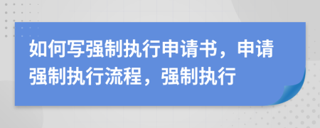 如何寫(xiě)強制執行申請書(shū)，申請強制執行流程，強制執行