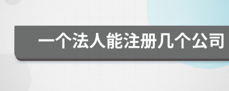 一個法人能注冊幾個公司